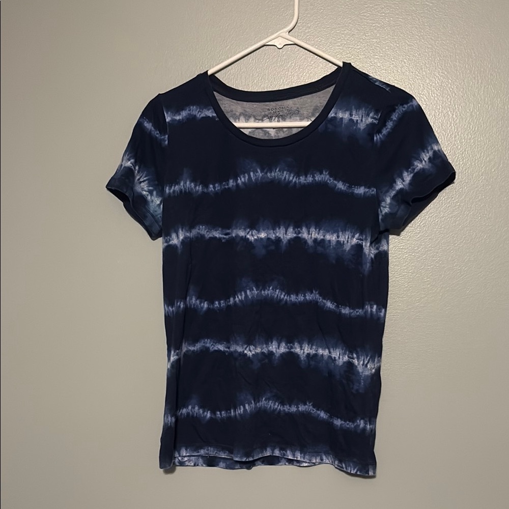 Sonoma Navy and White Tie-Dye Short Sleeve Tee